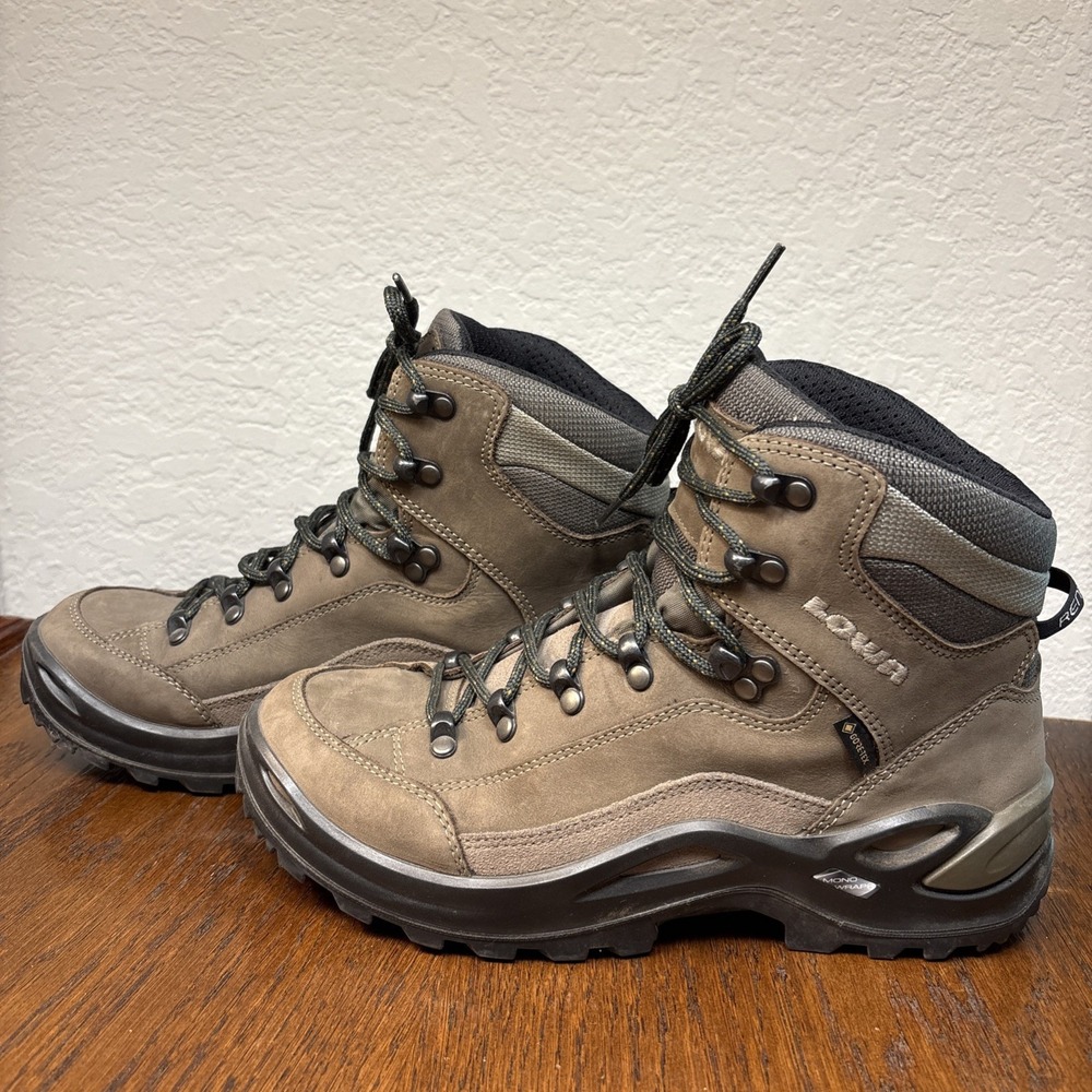 Lowa Renegade GTX Mid Hiking Boots Womens 7.5 M Lace Up Vibram Leather Brown